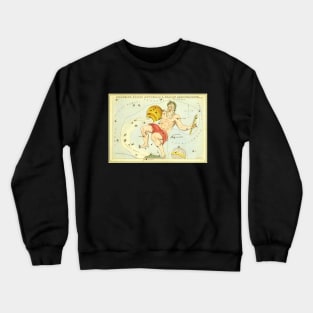 Aquarius the Water Bearer, from Urania's Mirror, Vintage Signs of the Zodiac Crewneck Sweatshirt